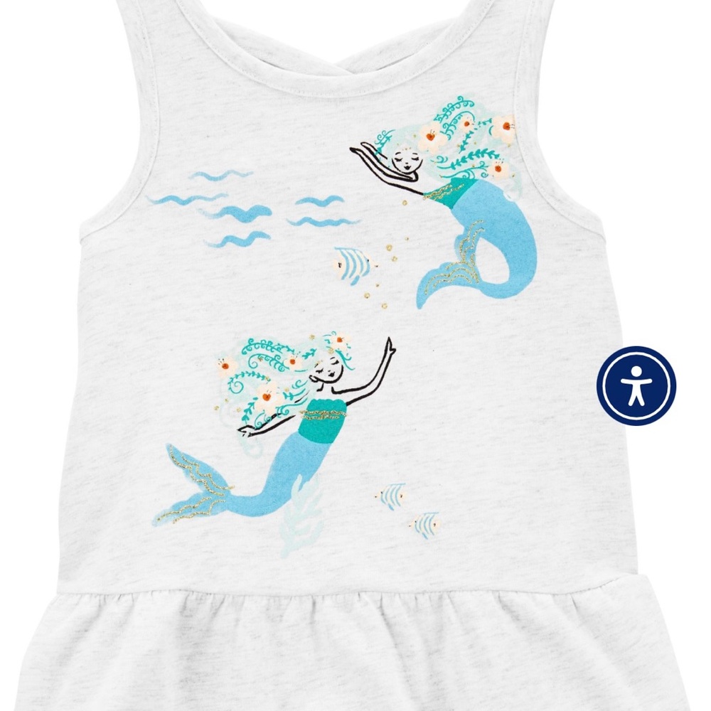 Baby Mermaid Print Peplum Criss-Cross Tank ⭐️3 for $20⭐️